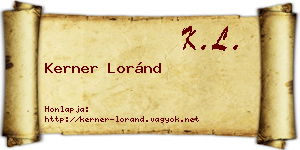 Kerner Loránd névjegykártya